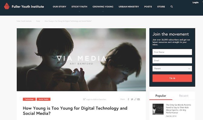 VIA MEDIA: How Young is Too Young for Digital Technology and Social Media?