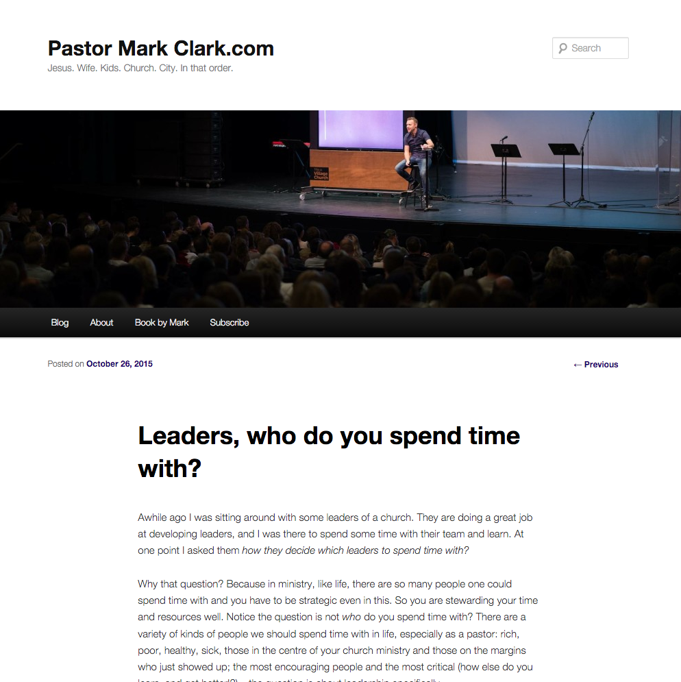 Mark Clark – Leaders, who do you spend your time with?