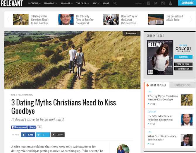 3 Dating Myths Christians Need to Kiss Goodbye