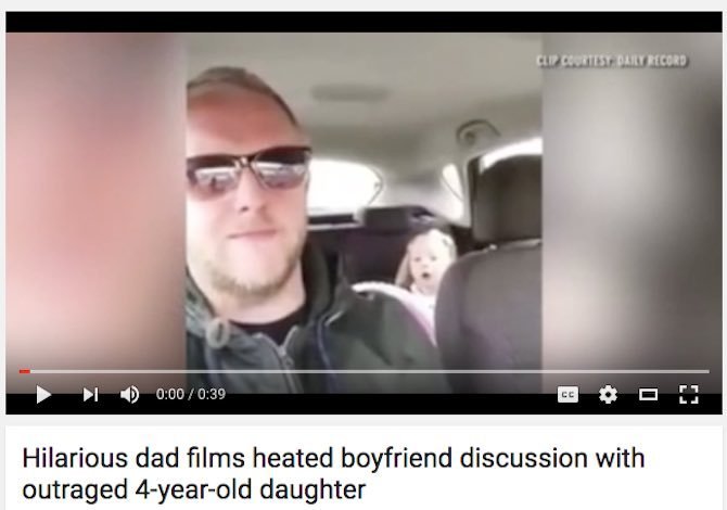 Hilarious dad films heated boyfriend discussion with outraged 4-year-old daughter