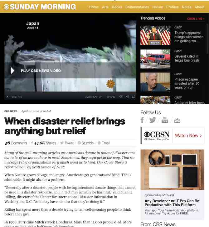 When disaster relief brings anything but relief