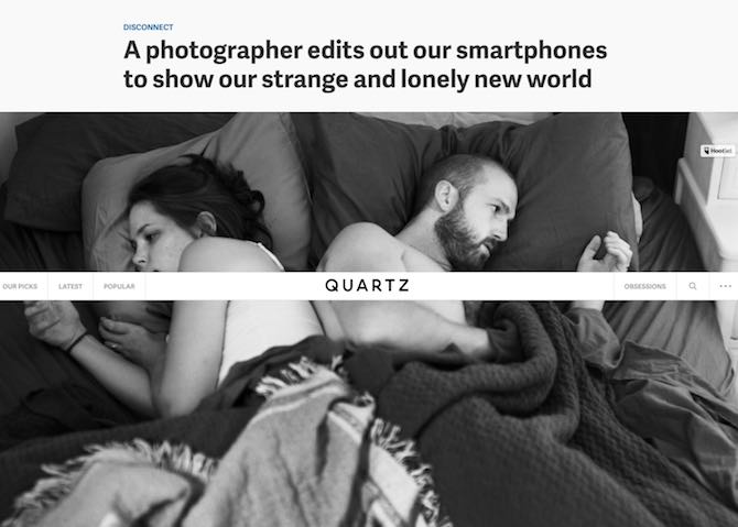 A photographer edits out our smartphones to show our strange and lonely new world