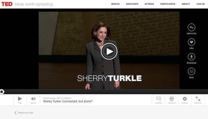 Sherry Turkle: Connected, but alone?