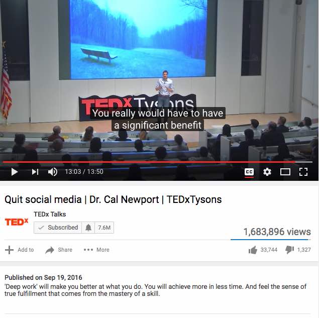 Quit social media | Dr. Cal Newport | TEDxTysons