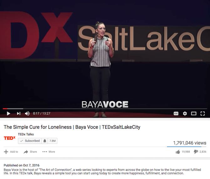 The Simple Cure for Loneliness | Baya Voce | TEDxSaltLakeCity