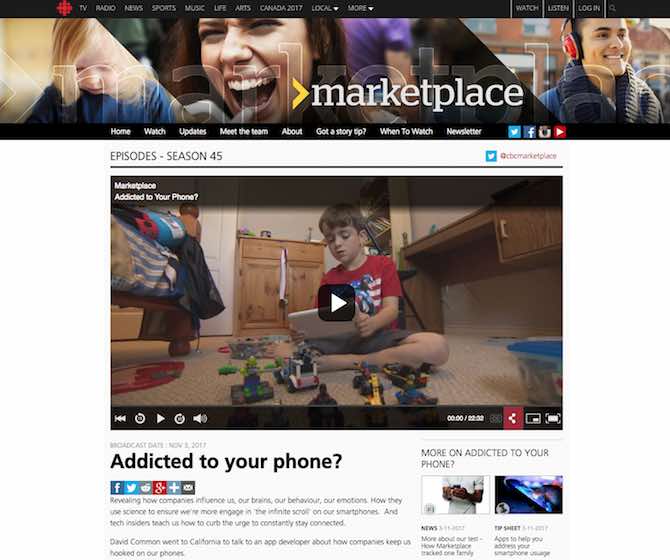 Addicted to your phone? CBC: Marketplace