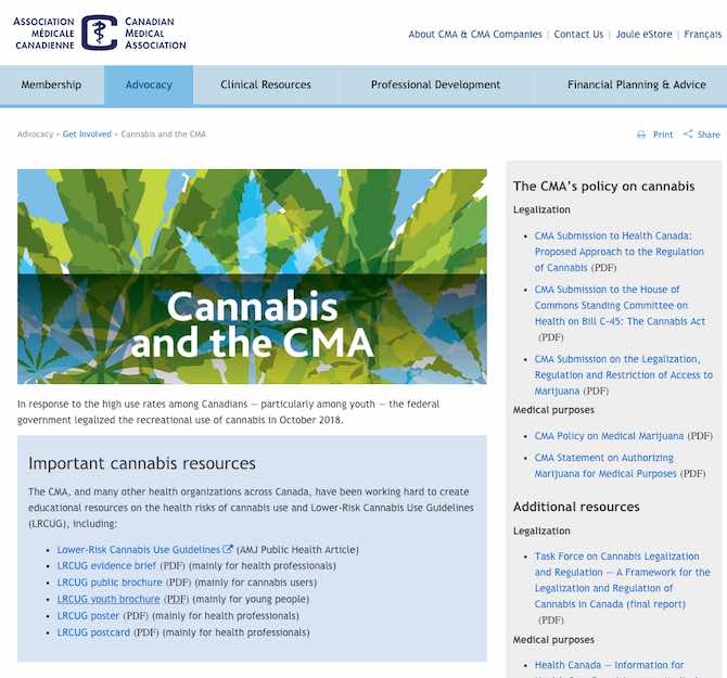 Cannabis and the CMA (Canadian Medical Association)