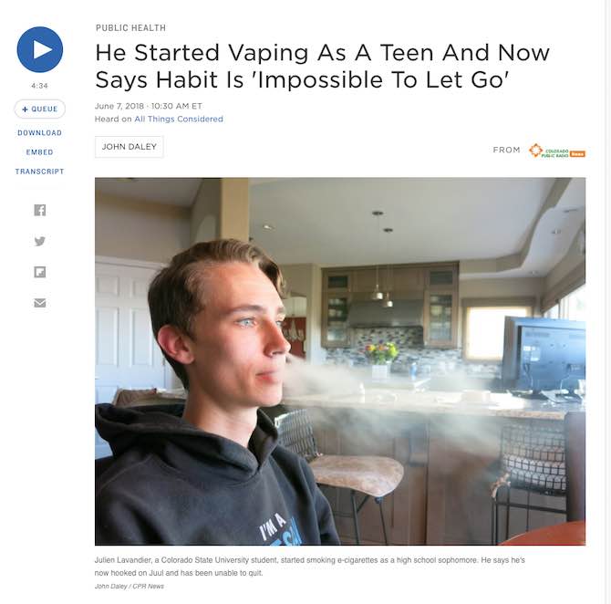 He Started Vaping As A Teen And Now Says Habit Is ‘Impossible To Let Go’