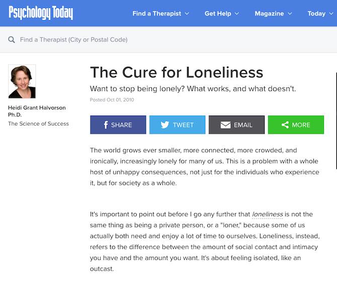 The Cure for Loneliness