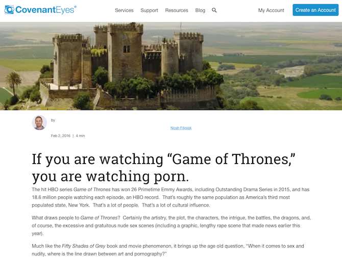 If you are watching “Game of Thrones,” you are watching porn.