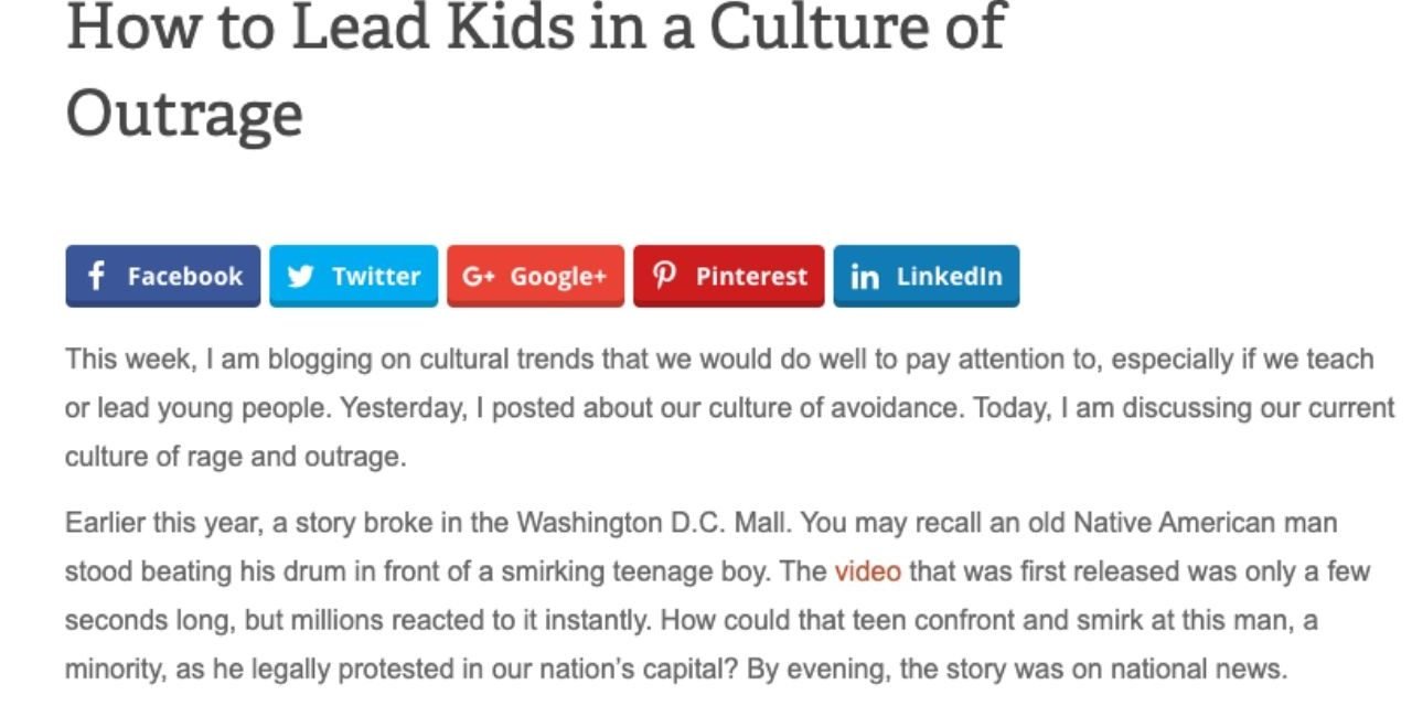 How to Lead Kids in a Culture of Outrage