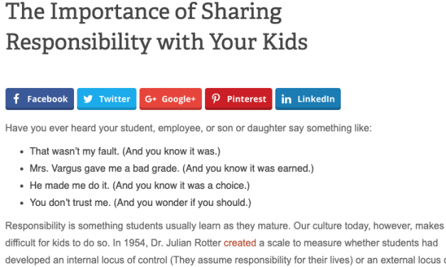 The Importance of Sharing Responsibility with Your Kids