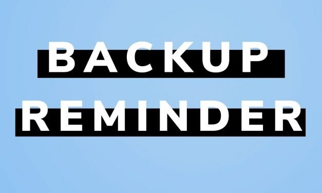 December – Back up Reminder