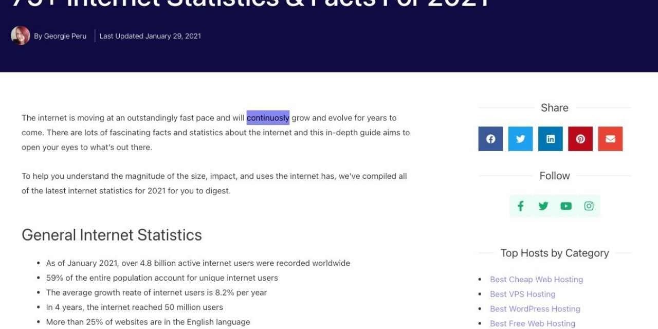 75+ fascinating Internet Statistics & Facts For 2021